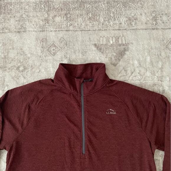 L.L. Bean Half Zip Pullover Men’s Size Large Burgundy Fall - Picture 2 of 9